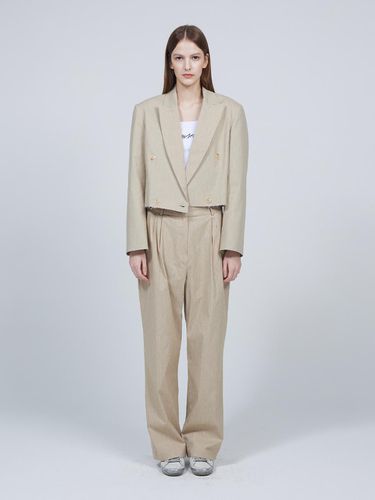 ESSENTIAL] Linen signature pleated slacks - MMAM - Modalova