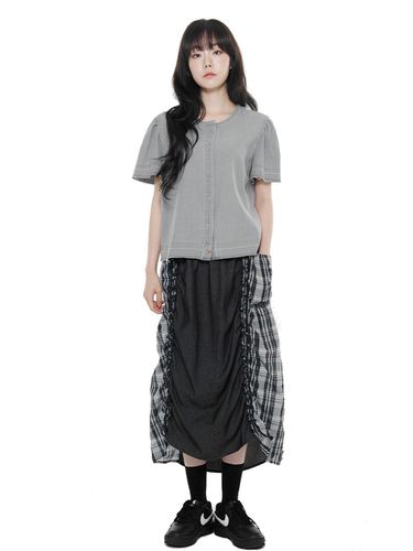 CHECK SHIRRING LONG SKIRT (LEBSMSK5316) - LETOILE - Modalova