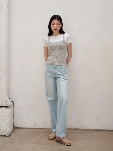 DENIM STRAIGHT LONG PANTS (LEBSMPT5338) - LETOILE - Modalova