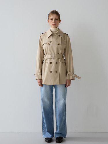 Double Half Trench Coat - Beige - sisterhood - Modalova