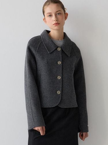 Collar Short Coat - Charcoal - sisterhood - Modalova