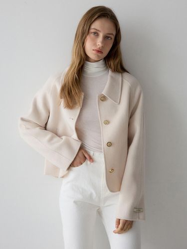 Collar short coat - beige - sisterhood - Modalova