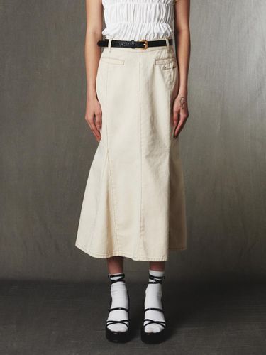 Denim Mermaid Skirt Ecru - Kijun - Modalova