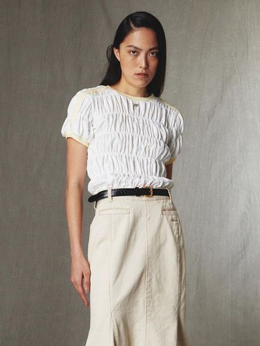 Track Shirring Top Off - White - Kijun - Modalova