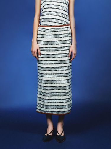 Striped Knit Maxi Skirt - Kijun - Modalova