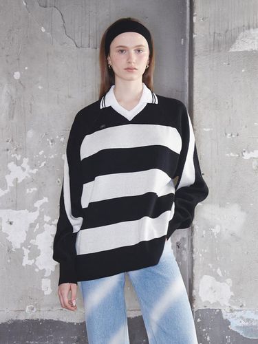 Striped Knit Rugby Top UNISEX - Kijun - Modalova