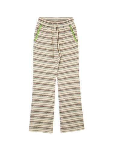 Stripe Knit Pants Green Stripe - Kijun - Modalova