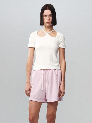 W - Neck Half Jersey Top White - Kijun - Modalova