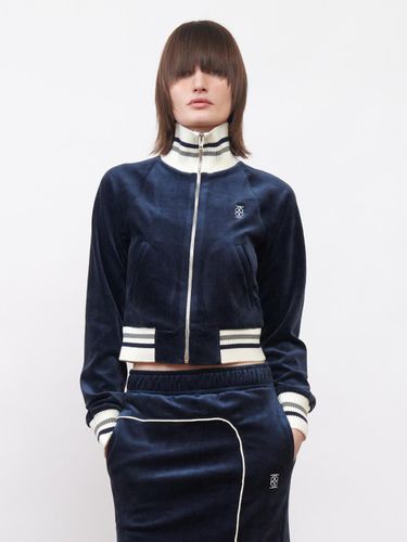 Velour Track Jacket Navy - Kijun - Modalova