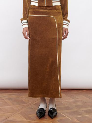 Velour Maxi Skirt Brown - Kijun - Modalova