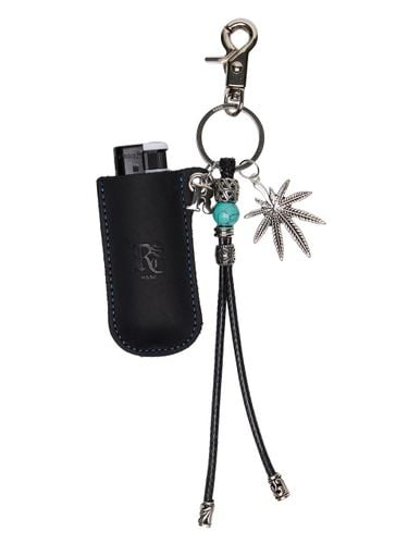 LEATHER CASE KEYRING - BLACK - RSSC - Modalova