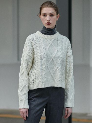 ALPACA WOOL KNIT SWEATER [3COLORS] - HACIE - Modalova