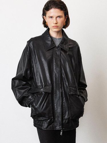 LEATHER OVERSIZE JACKET [BLACK] - HACIE - Modalova