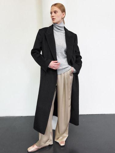 HANDMADE SILK BLENDED CASHMERE COAT [BROWN] [BLACK - HACIE - Modalova