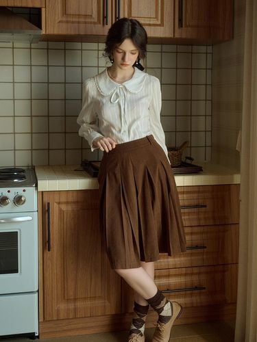 SR_Corduroy pleated skirt_BROWN - Simple Retro - Modalova