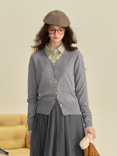 SR_V-neck knit gray cardigan - Simple Retro - Modalova