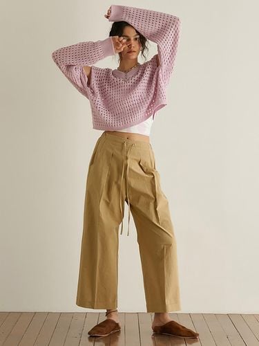 Wide Clean Cotton Pleated Pants - oursaalty - Modalova