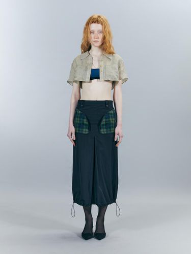 Tartan Big Pocket Midi Skirt - odlyworkshop - Modalova