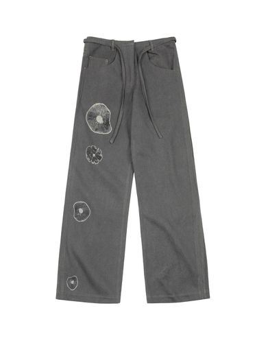 Charcoal Cinch Back Trousers - odlyworkshop - Modalova