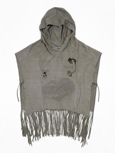 Haze Graphic Hooded Poncho - odlyworkshop - Modalova