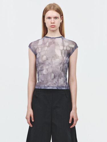 Charcoal Pebble in the Pond Mesh Tee - odlyworkshop - Modalova