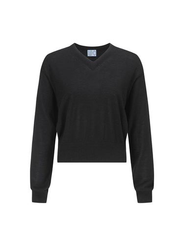 Sheer V-neck Sweater_D5WAM24007BKX - LE CASHMERE - Modalova