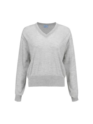 Sheer V-neck Sweater_D5WAM24007GYX - LE CASHMERE - Modalova