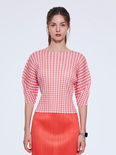 Gingham checkered 5 sleeved blouse_AI04WNPBL05 - yoyoyoy - Modalova