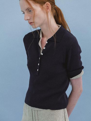 Tess Polo knit (Navy) - nyhavn - Modalova