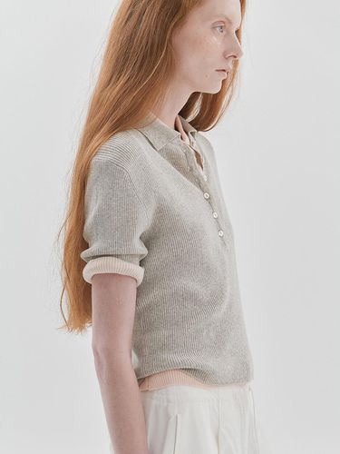 Tess Polo knit (Oat Melange) - nyhavn - Modalova