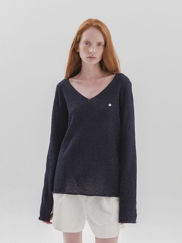 Anitta V neck Knit (Navy) - nyhavn - Modalova