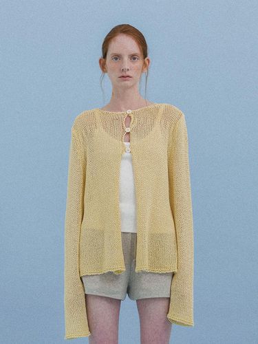 Muriel Net Knit Cardigan (Yellow) - nyhavn - Modalova