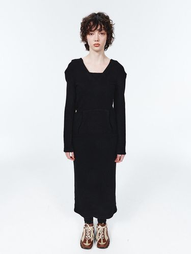 Bustle Slim Knit Hoodie Dress - odlyworkshop - Modalova