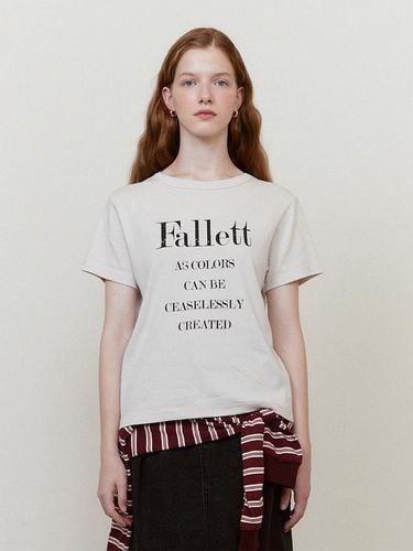 Typo graphic short-sleeved beige - FALLETT - Modalova