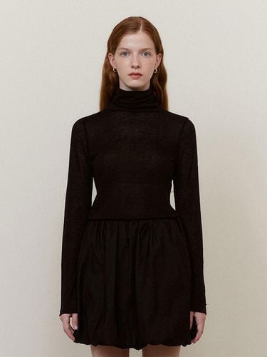 Turtleneck long-sleeved black - FALLETT - Modalova