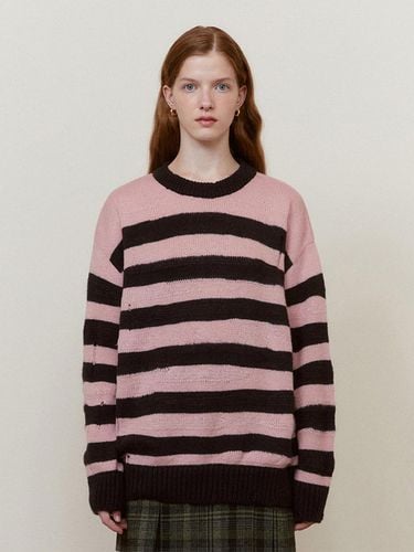 Grunge Stripe Knitwear Pink - FALLETT - Modalova