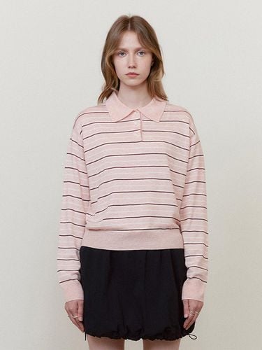 Stripe collar knit pink - FALLETT - Modalova