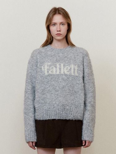 Story Logo Boucle Knit Gray - FALLETT - Modalova