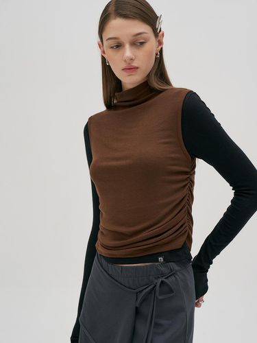 Layered Turtleneck T-shirt Brown - LAPRESMIDI - Modalova