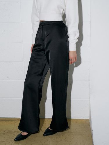 Satin Banding Pants Black - LAPRESMIDI - Modalova