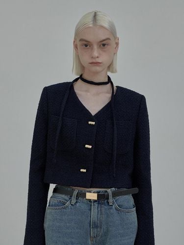 Nelson tweed string jacket - Navy - MAUSOLEUM - Modalova