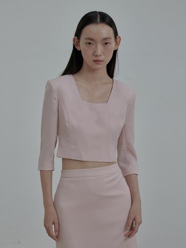 Dominic square neck blouse top - Dusty Pink - MAUSOLEUM - Modalova