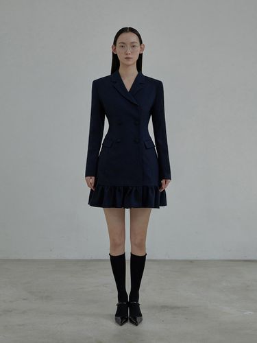 Jenn flare suit jacket dress - Navy - MAUSOLEUM - Modalova