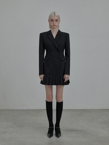 Jenn Pleated suit jacket dress - Black - MAUSOLEUM - Modalova