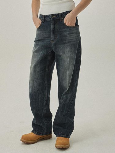 Farban 7526 vintage wide fit denim pants - dark in - MAGOODGAN - Modalova