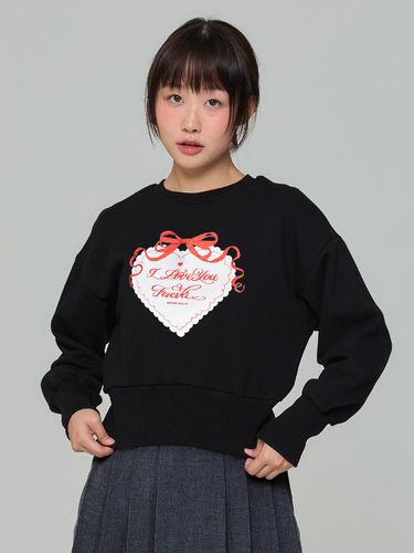 RED HEART SWEATSHIRT - BLACK - ADORE BELLE - Modalova