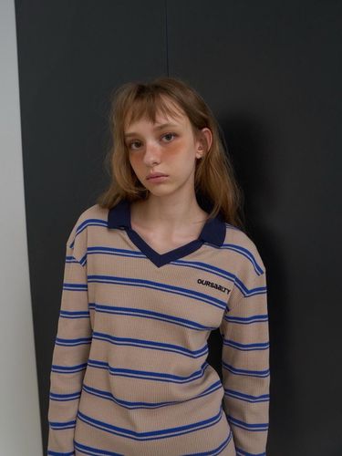 Bready Stripe T - shirt / Sand - oursaalty - Modalova