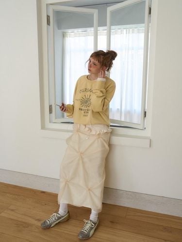 Vine Layered Organza Long Skirt [Cream] - oursaalty - Modalova