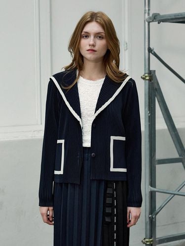 Sailor Collar Pleats Jacket Navy_AI08WNPJK03NY - yoyoyoy - Modalova