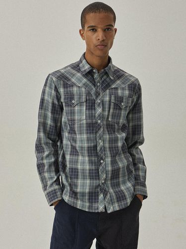 Laver 2115 standard fit blue western checkered shi - MAGOODGAN - Modalova